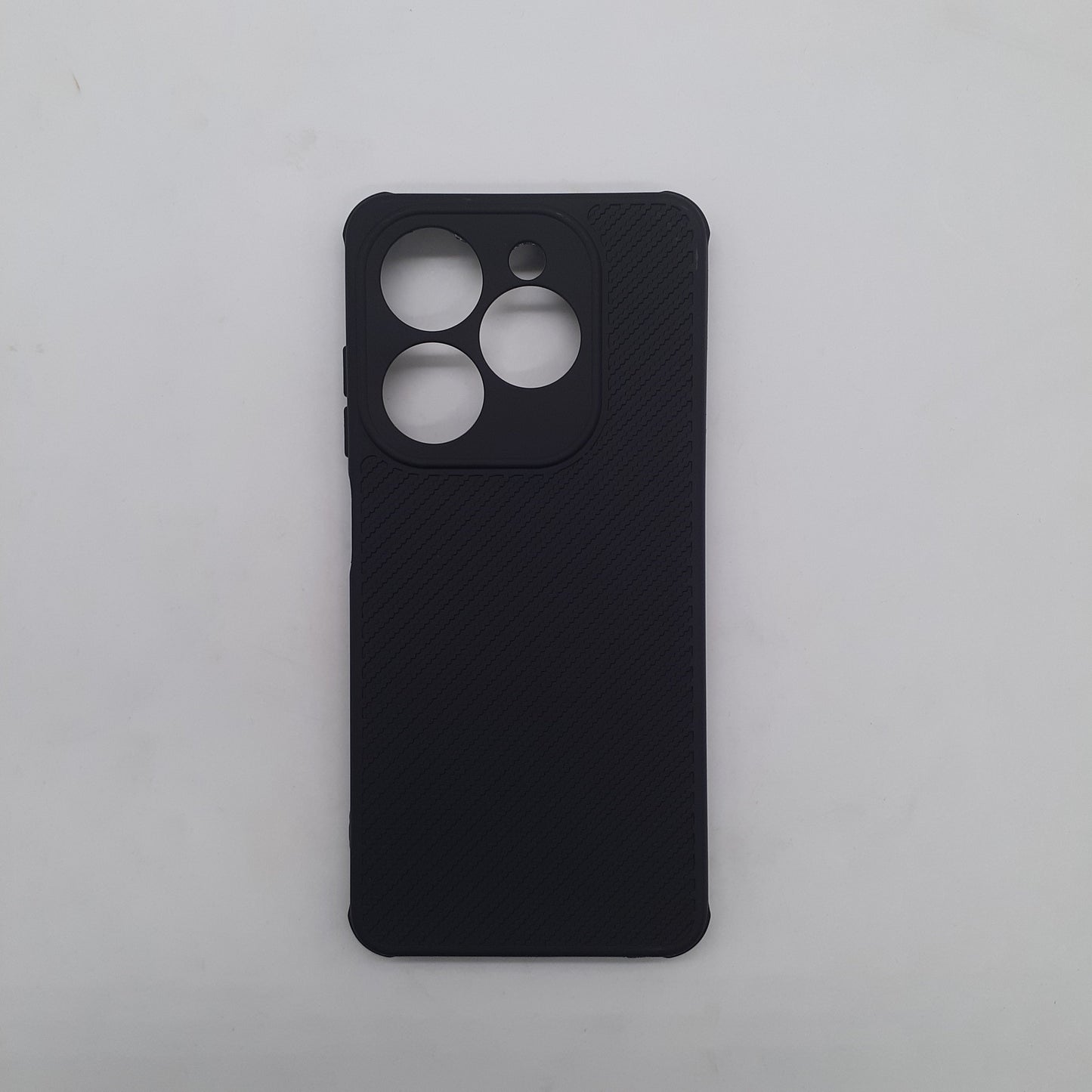 Tecno Spark 20 Carbon Fiber texture Hard Rubber armour back cover shock-porof case