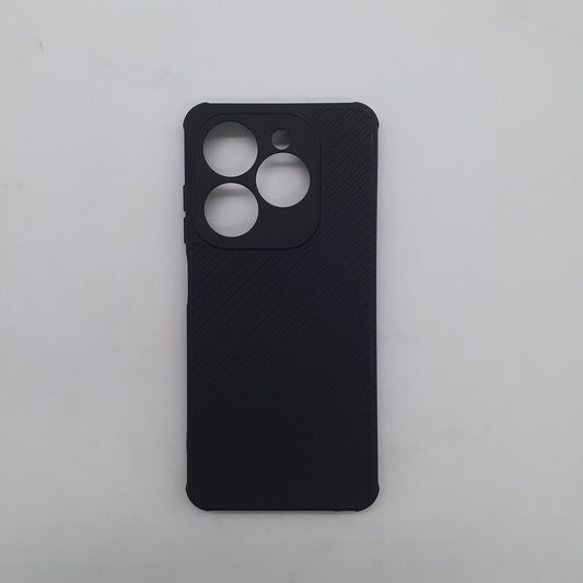 Tecno Spark 20 Carbon Fiber texture Hard Rubber armour back cover shock-porof case