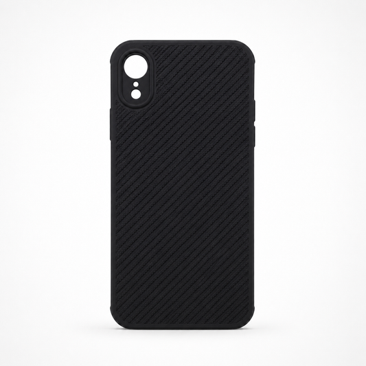 iPhone XR Carbon Fiber texture Hard Rubber armour back cover shock-porof case