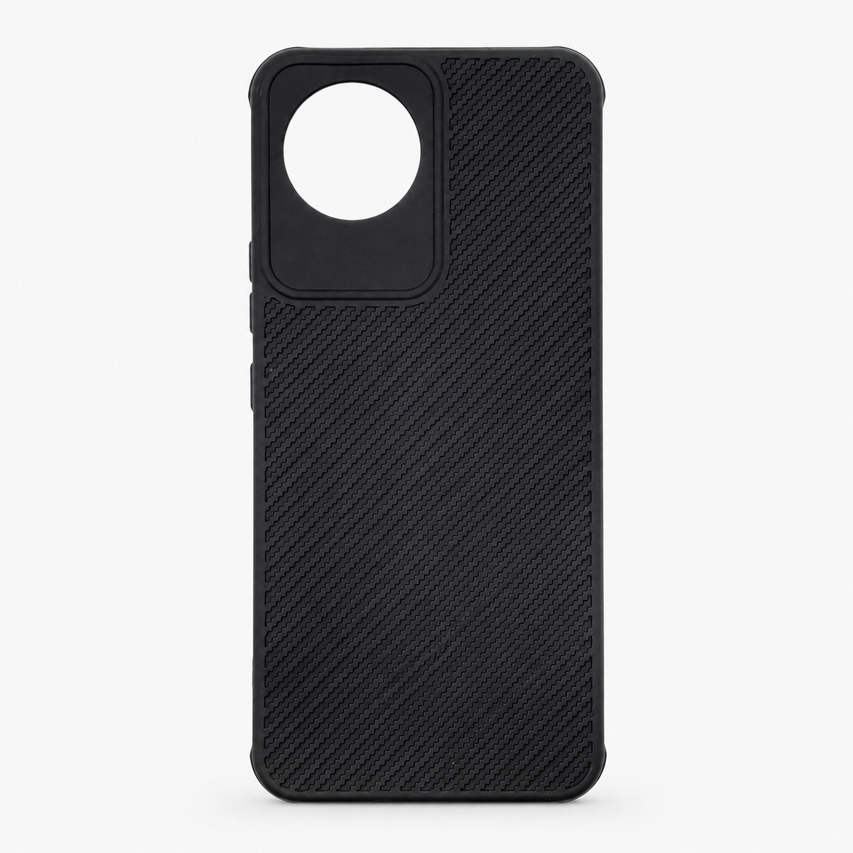 Vivo Y02 Carbon Fiber texture Hard Rubber armour back cover shock-porof case