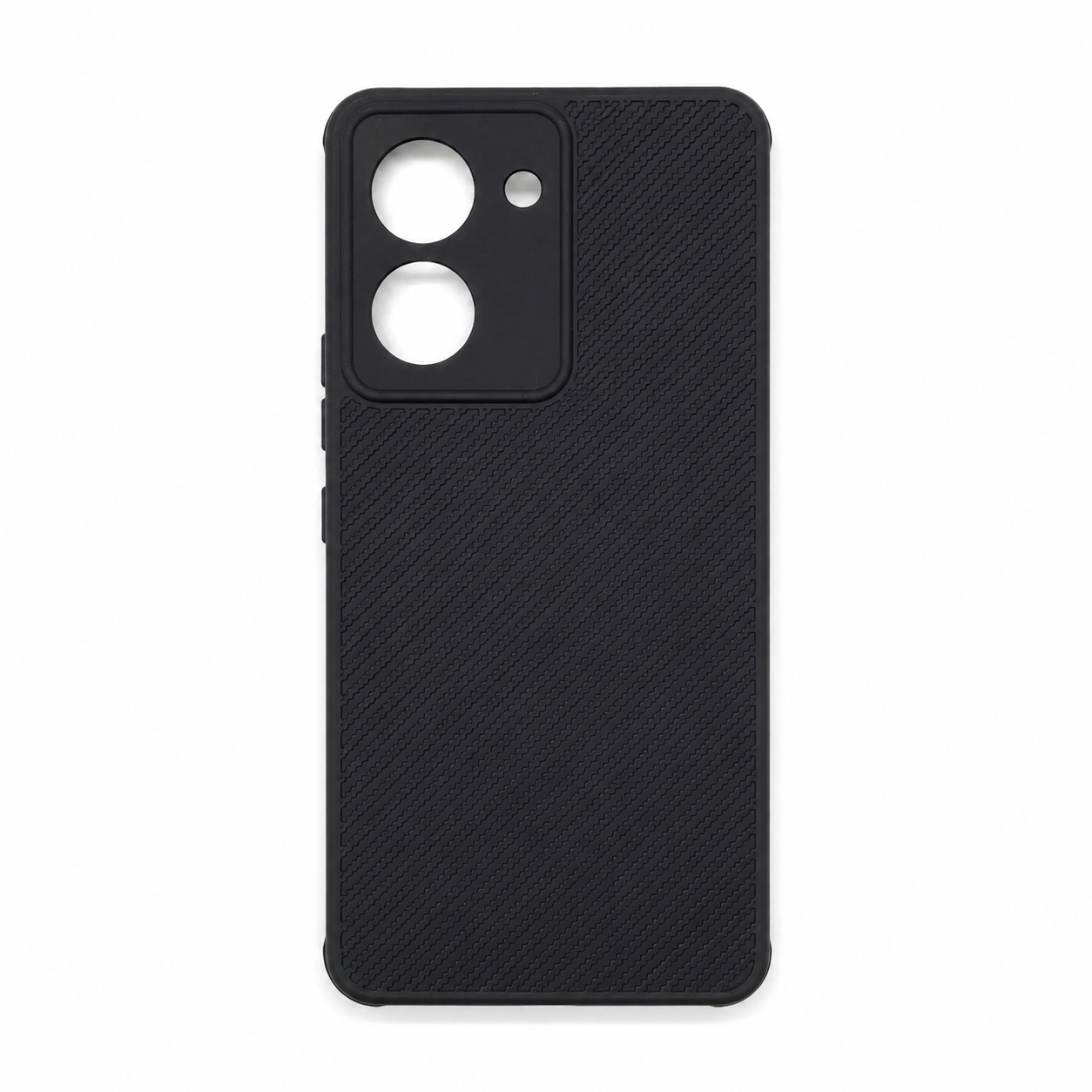 Vivo Y27s Carbon Fiber texture Hard Rubber armour back cover shock-porof case