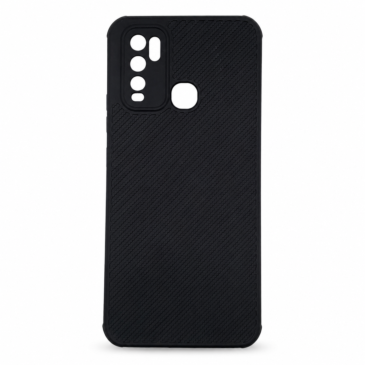 Vivo Y30 Carbon Fiber texture Hard Rubber armour back cover shock-porof case