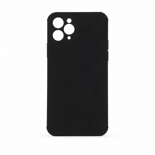 iPhone 11 Pro Carbon Fiber texture Hard Rubber armour back cover shock-porof case