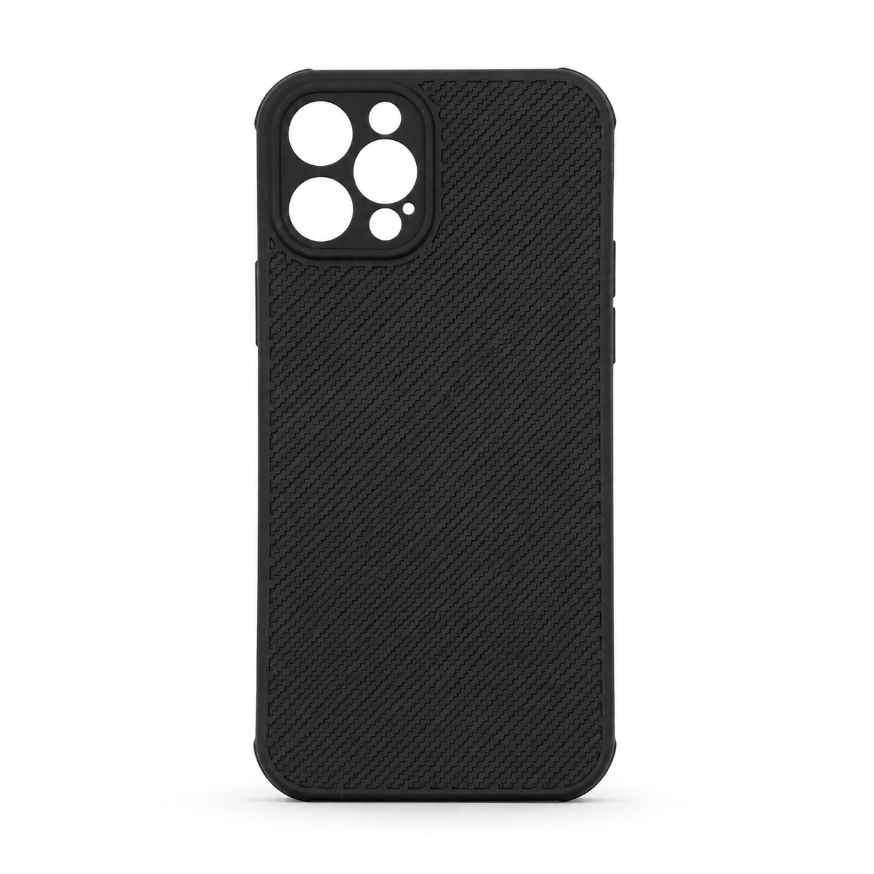 iPhone 12 Pro Carbon Fiber texture Hard Rubber armour back cover shock-porof case