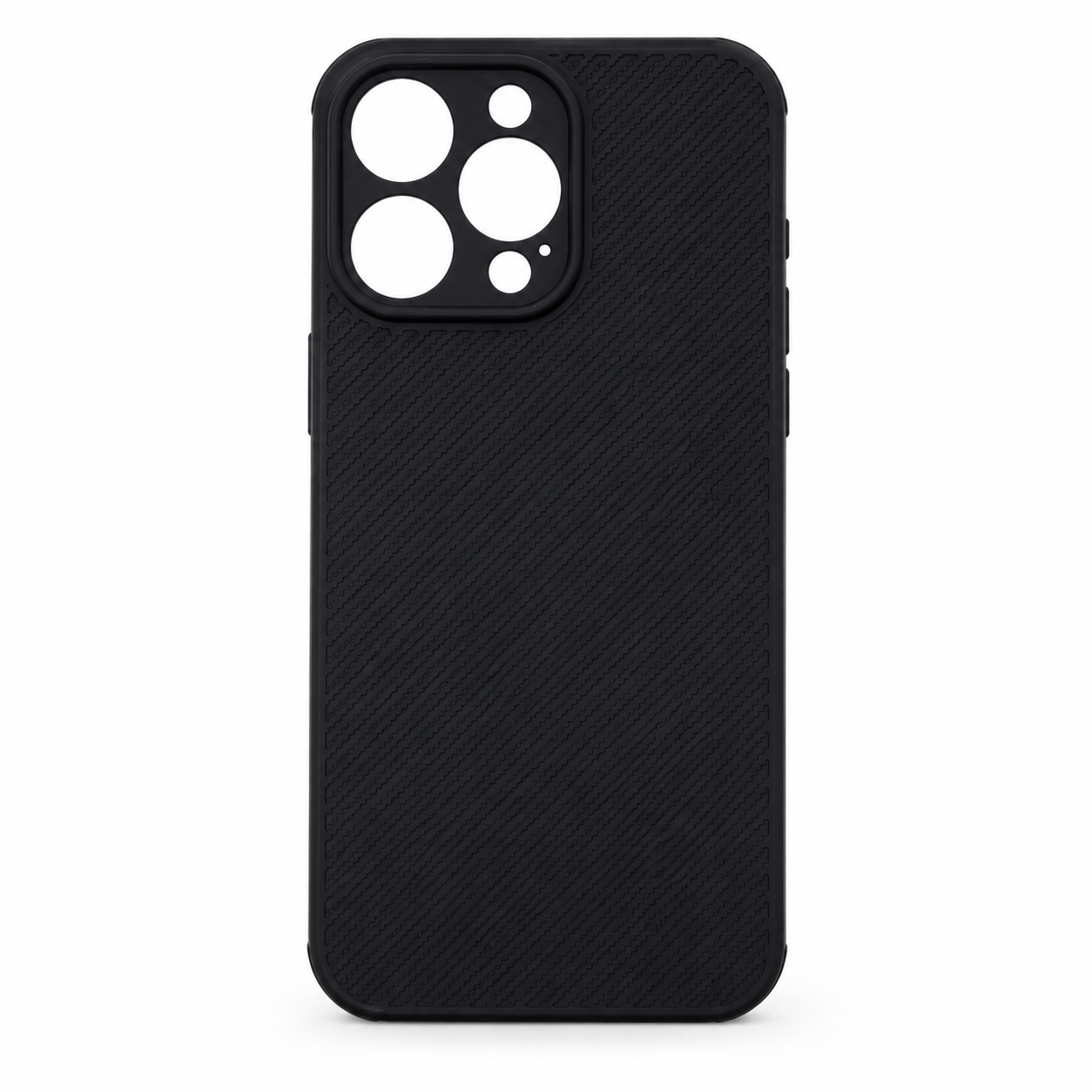 iPhone 15 Pro Max Carbon Fiber texture Hard Rubber armour back cover shock-porof case