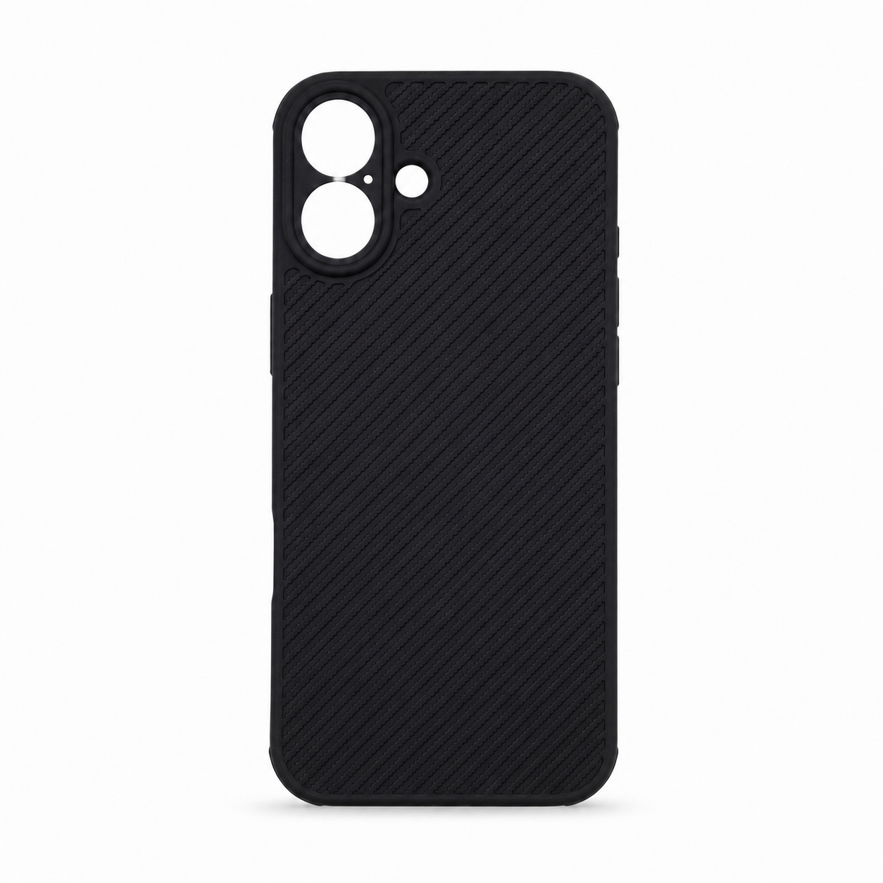 iPhone 16 Plus Carbon Fiber texture Hard Rubber armour back cover shock-porof case