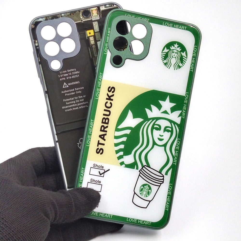 Samsung M33 pack of 2 Glass Back Covers Stabucks and Circuit Design