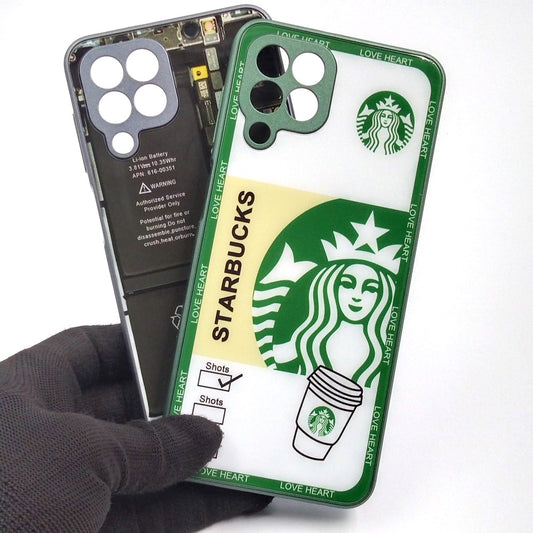 Samsung M33 pack of 2 Glass Back Covers Stabucks and Circuit Design