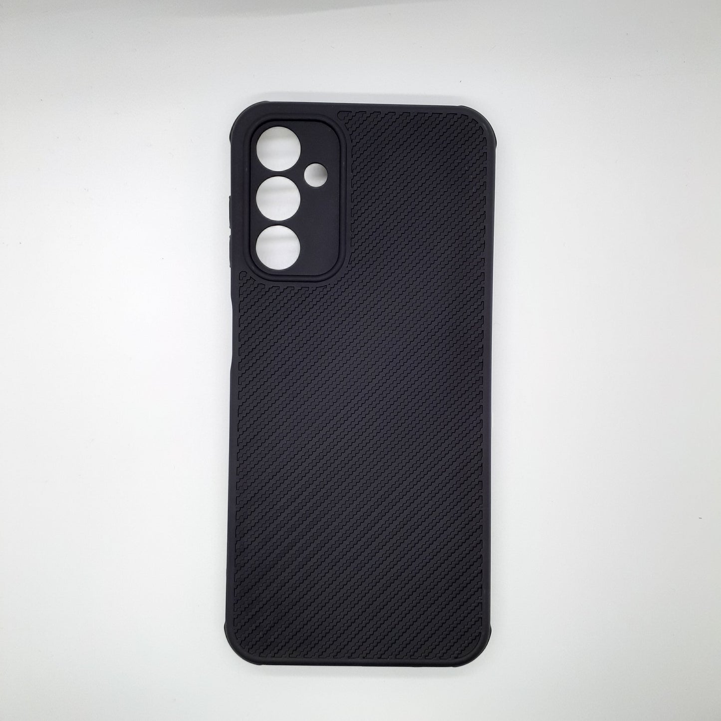 Samsung A14 Carbon Fiber texture Hard Rubber armour back cover shock-porof case