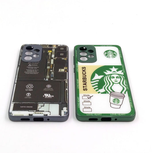 Samsung A73 pack of 2 Glass Back Covers Stabucks and Circuit Design