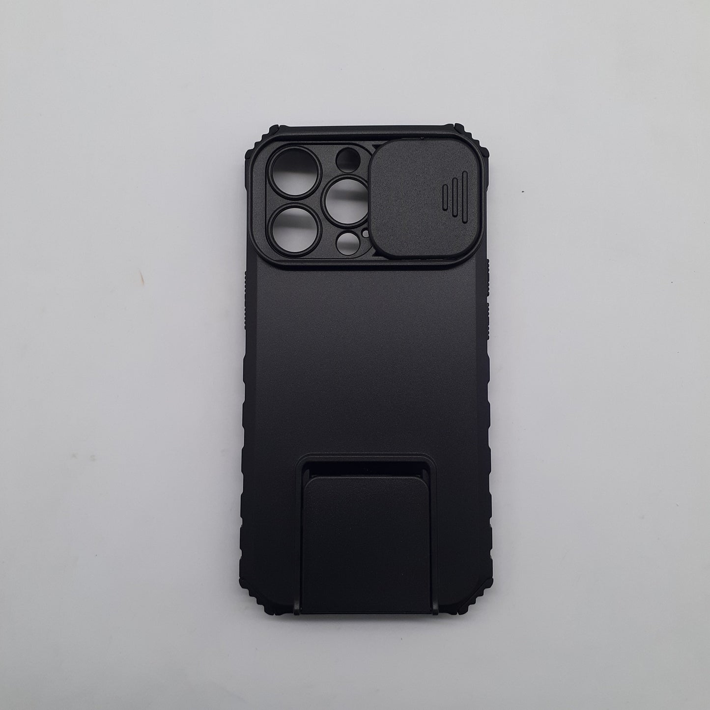 iPhone 13 Pro Heavy-Duty Protective Case with Integrated Camera Slide Cover and Multi-Angle Built-in Kickstand for Maximum Privacy and Hands-Free Viewing