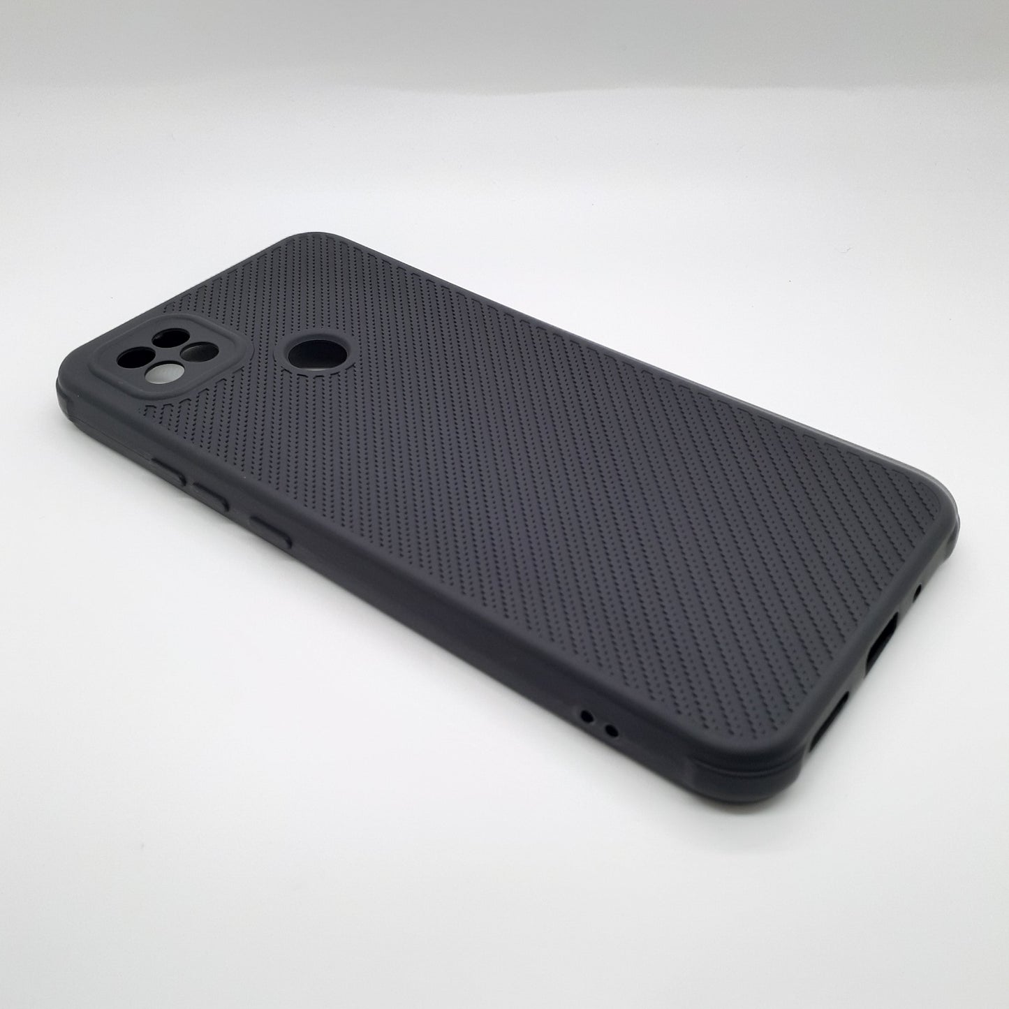 Redmi 9C Carbon Fiber texture Hard Rubber armour back cover shock-porof case