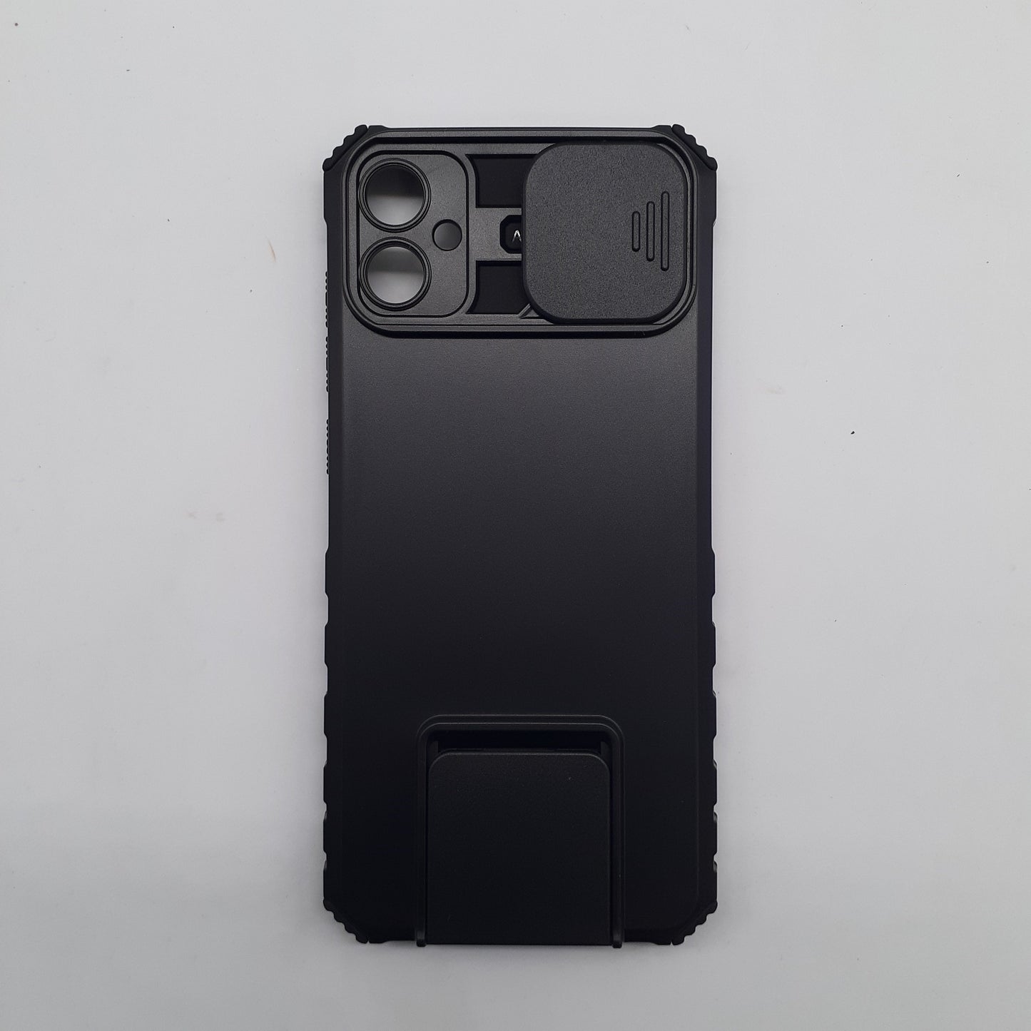 Samsung A05 Protective Phone Case with Camera Slide Cover, Built-in Kickstand, and Shockproof Military Grade Protection