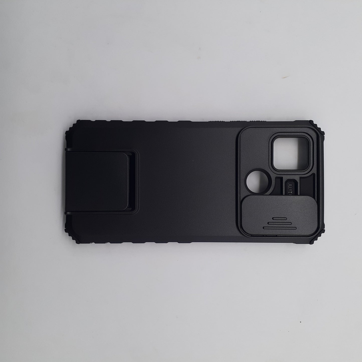 OPPO A15 Slide Camera Lens Protection Case with Built-in 360 Degree Rotatable Ring Kickstand Holder, PC + TPU Military Grade Shockproof Cover