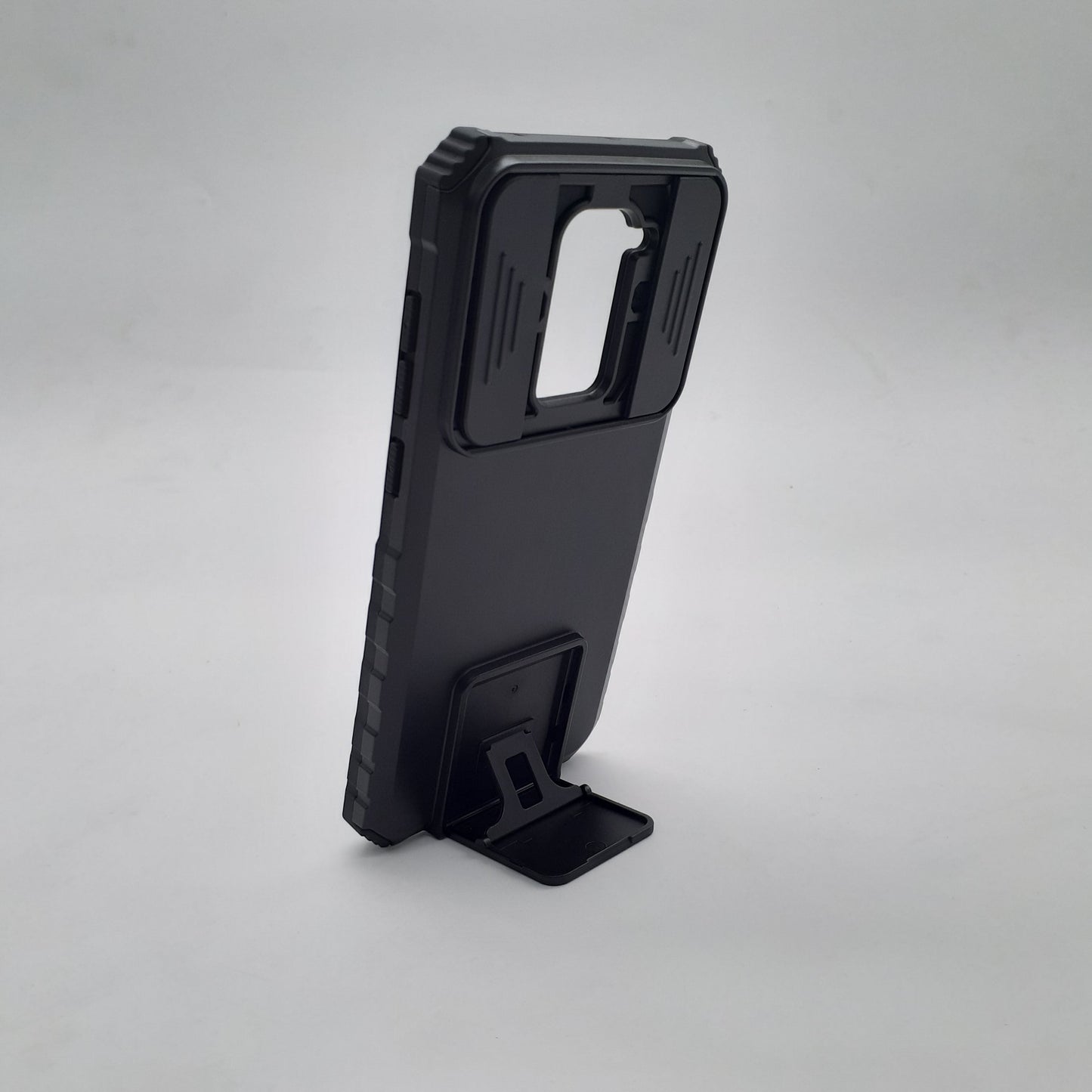Redmi Note 9 Case, Heavy Duty Shockproof Full-Body Protective Cover with Sliding Camera Lens Protector and Built-in Kickstand for Video Viewing.