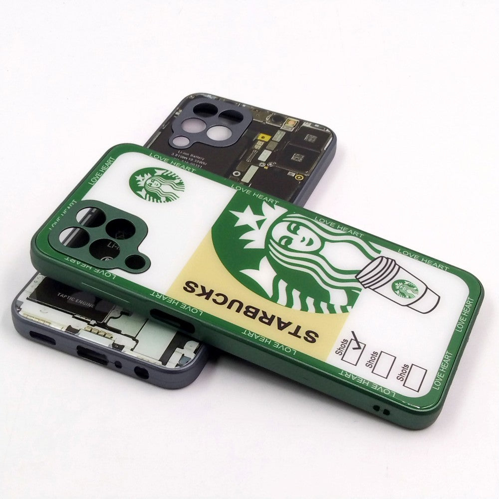 Samsung M33 pack of 2 Glass Back Covers Stabucks and Circuit Design