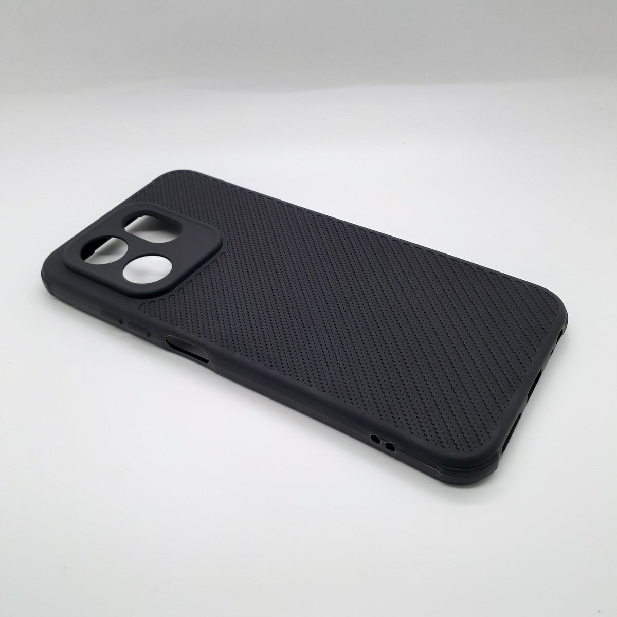 infinix Smart 9 Carbon Fiber texture Hard Rubber armour back cover shock-porof case
