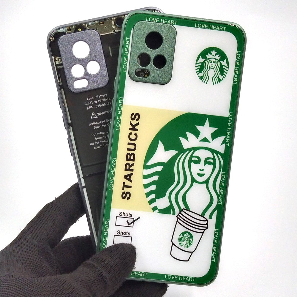 Vivo V20 pack of 2 Glass Back Covers Stabucks and Circuit Design