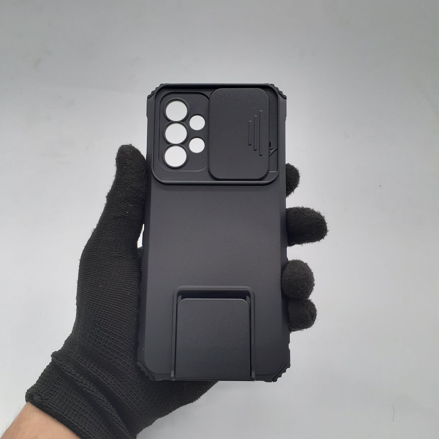 Samsung A53 Heavy Duty Protective Phone Case with Sliding Camera Cover and Integrated Kickstand for Ultimate Viewing and Privacy