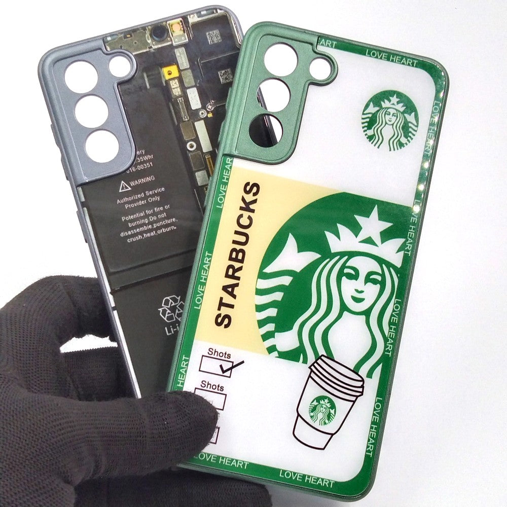 Samsung S21 pack of 2 Glass Back Covers Stabucks and Circuit Design