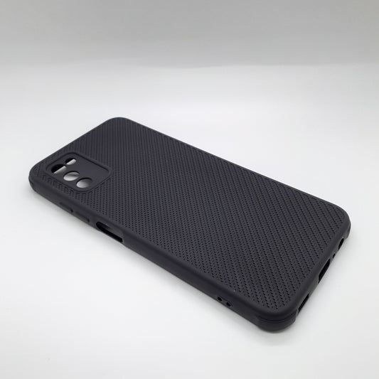 Samsung A03s Carbon Fiber texture Hard Rubber armour back cover shock-porof case