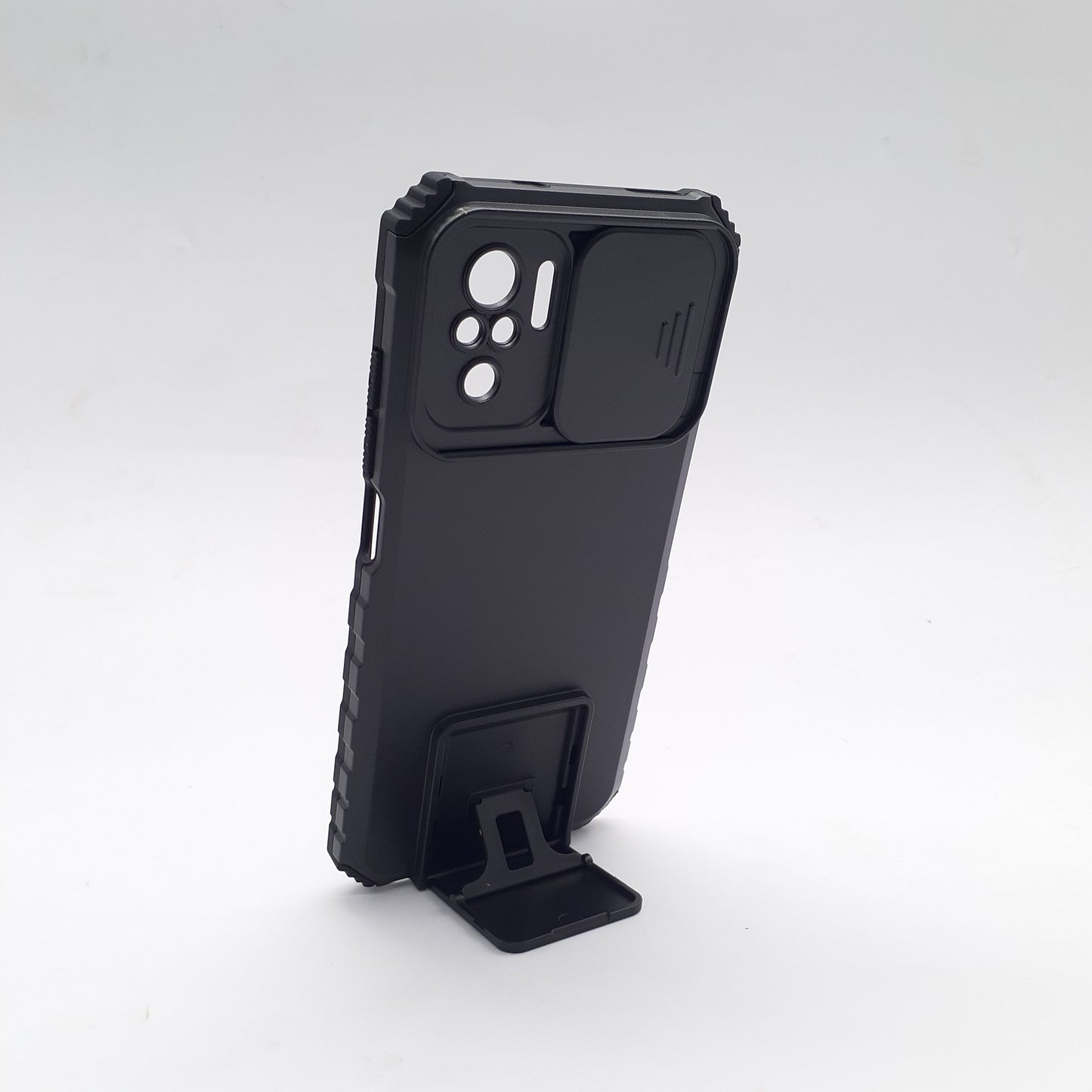 Redmi Note 10 Case with Camera Slide Cover and Built-in Kickstand, Heavy Duty Shockproof Protective Cover for Enhanced Privacy and Hands-Free Viewing
