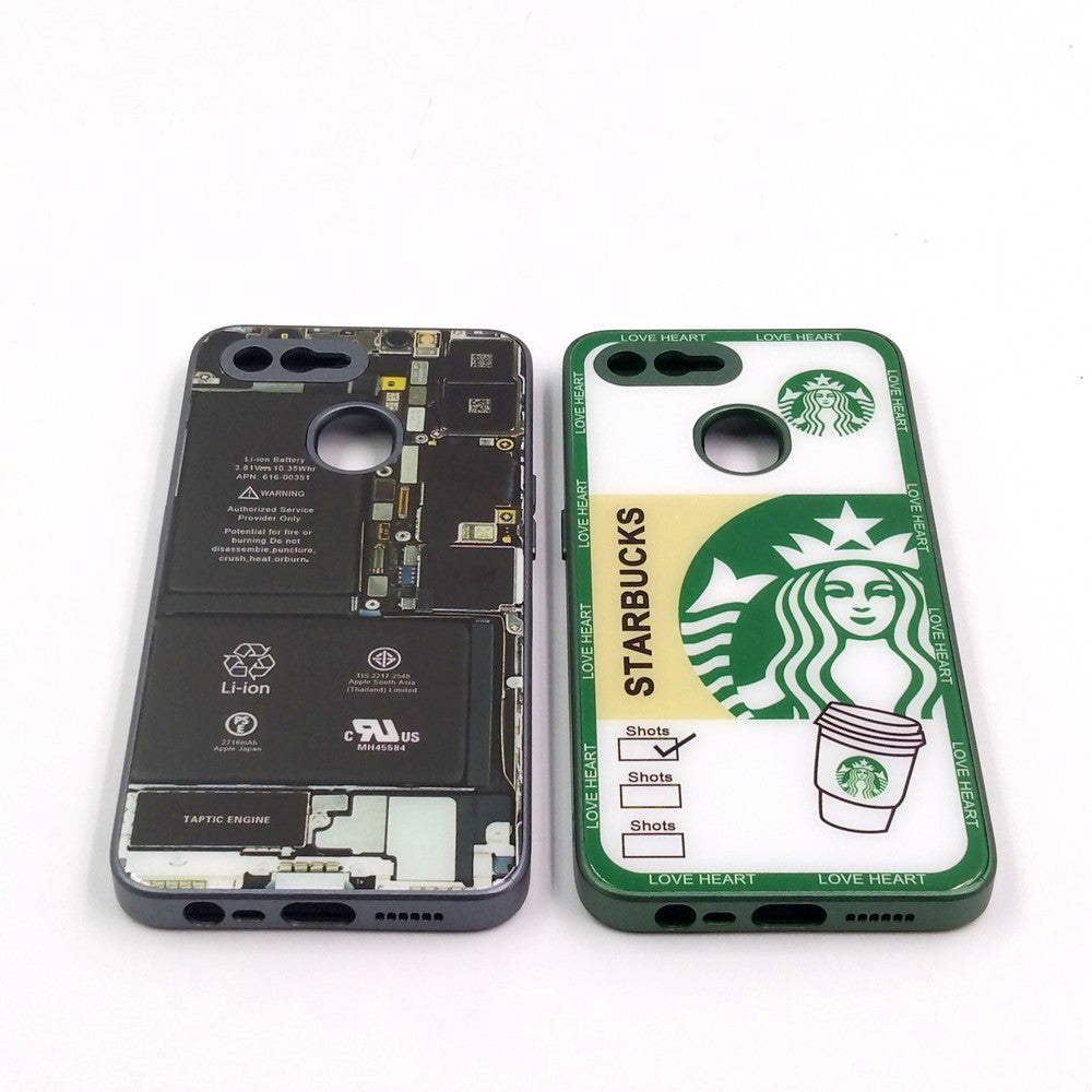 OPPO F9 pack of 2 Glass Back Covers Stabucks and Circuit Design