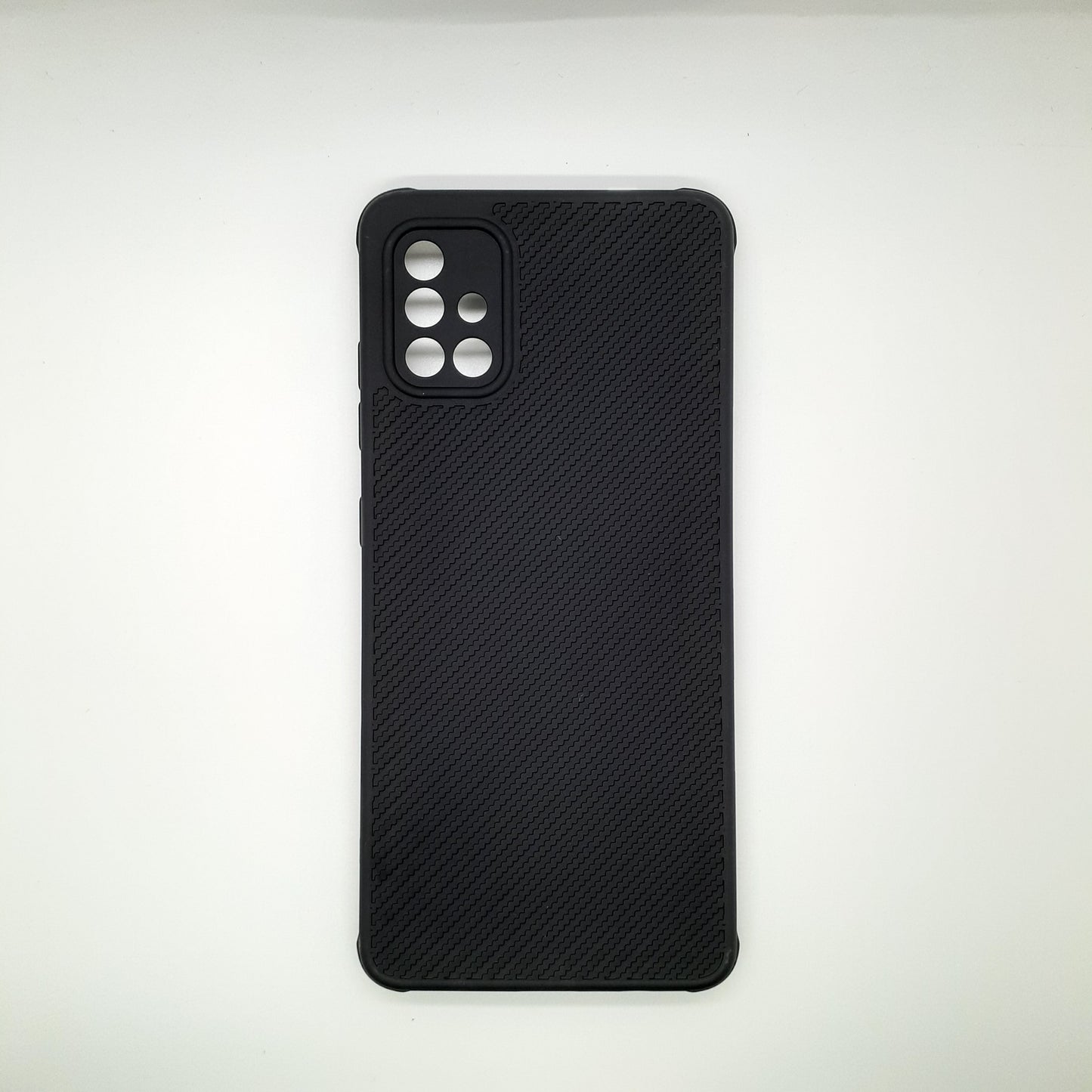Samsung A51 Carbon Fiber texture Hard Rubber armour back cover shock-porof case