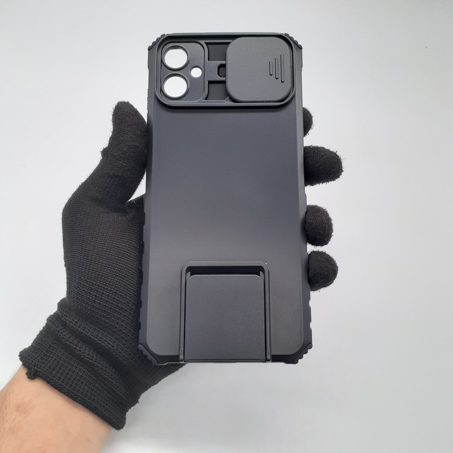 Samsung A05 Protective Phone Case with Camera Slide Cover, Built-in Kickstand, and Shockproof Military Grade Protection