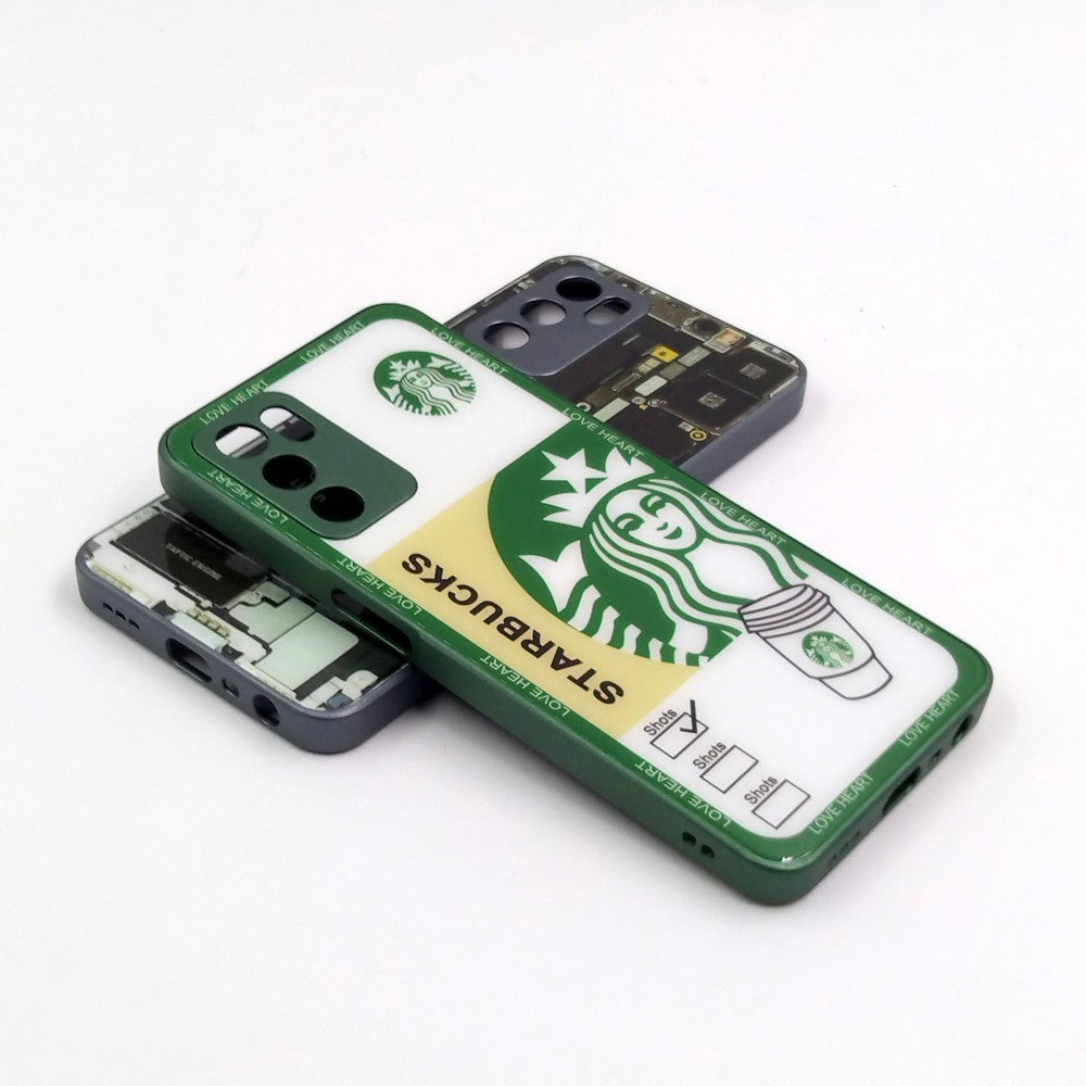 OPPO A16 pack of 2 Glass Back Covers Stabucks and Circuit Design