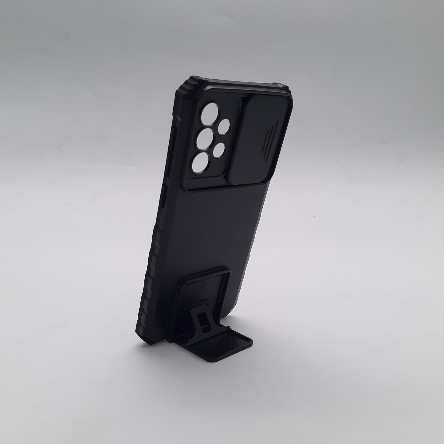 Samsung A73 5G Hybrid Protective Hard TPU Ring Metal Stand Case Cover with Slide Camera Protection