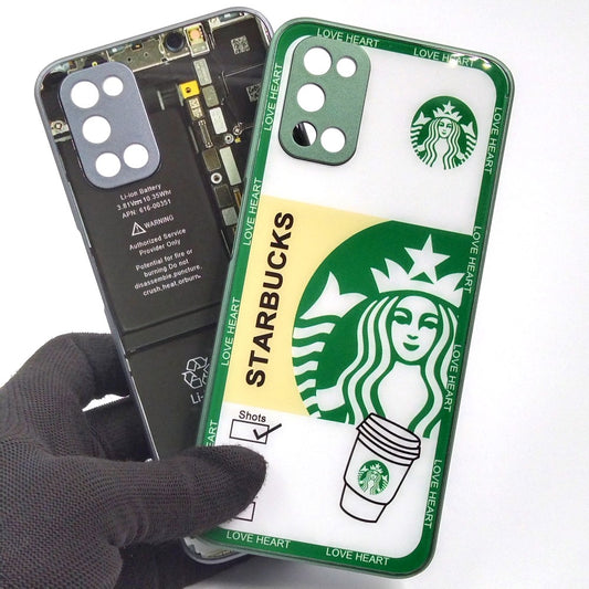 OPPO A52 pack of 2 Glass Back Covers Stabucks and Circuit Design
