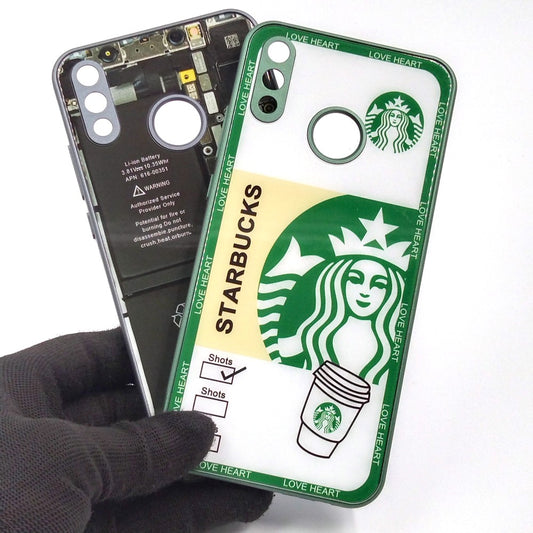 Huawei Y9 2019 pack of 2 Glass Back Covers Stabucks and Circuit Design