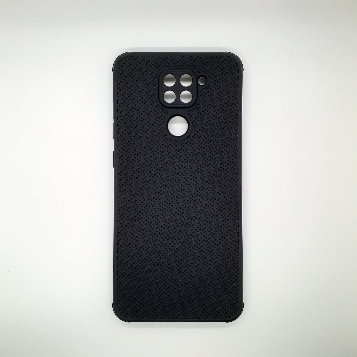 Redmi Note 9 Carbon Fiber texture Hard Rubber armour back cover shock-porof case