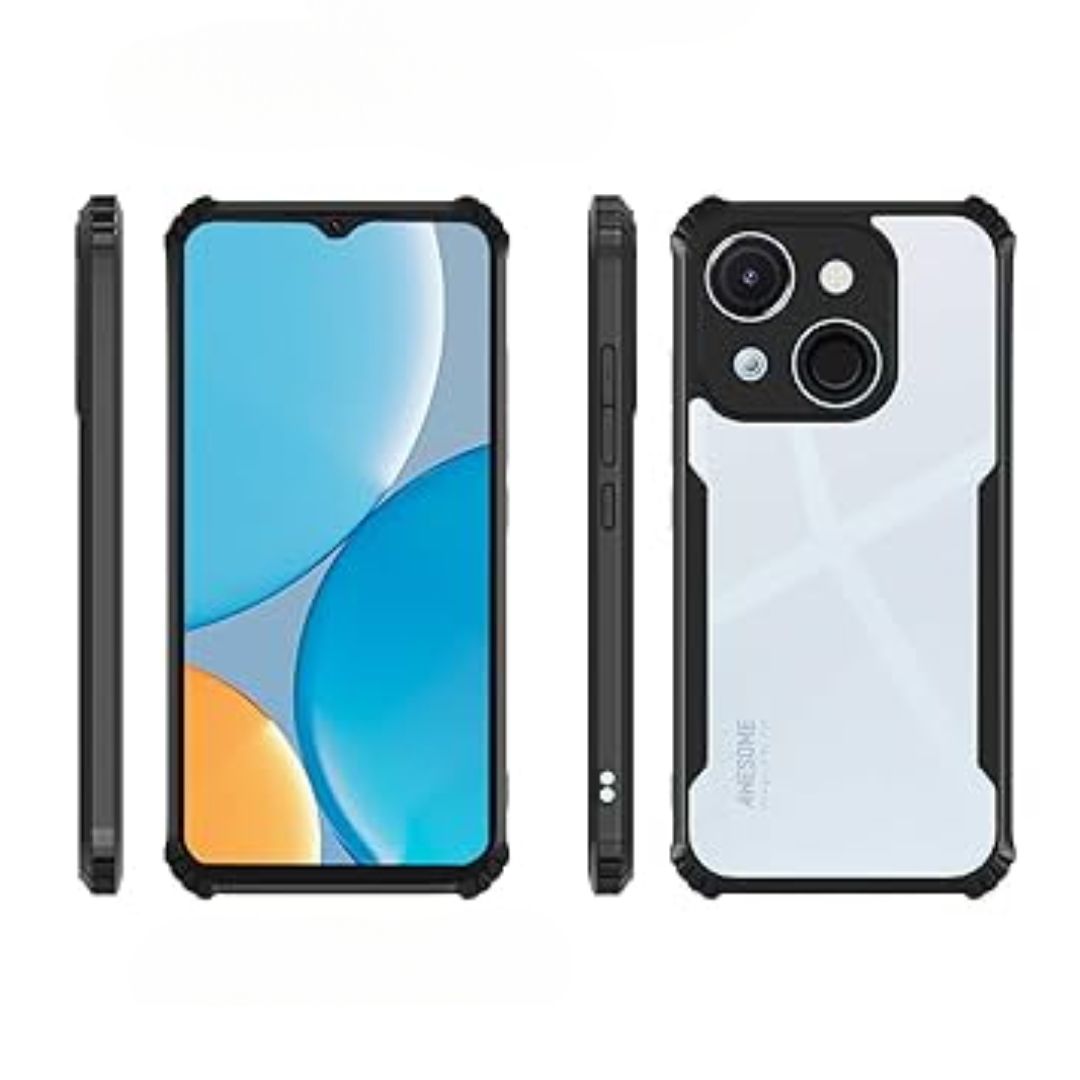 itel A50C case Matte Black Back Cover Soft Silicone TPU Bumper case