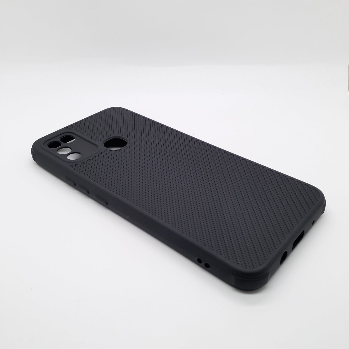 infinix Hot 10 Play Carbon Fiber texture Hard Rubber armour back cover shock-porof case
