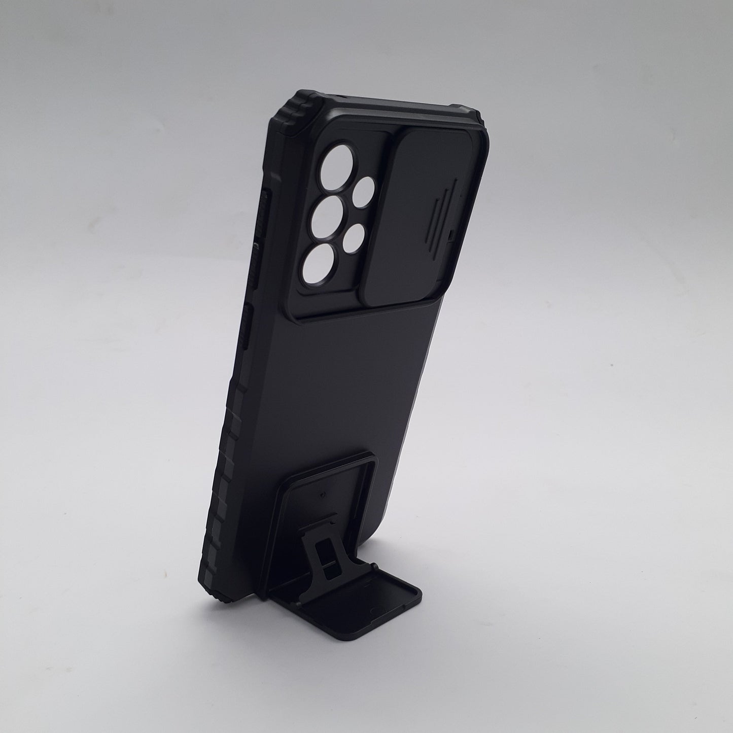 Samsung Galaxy A33 Heavy Duty Protective Case with Sliding Camera Cover and Integrated Kickstand for Hands-Free Viewing