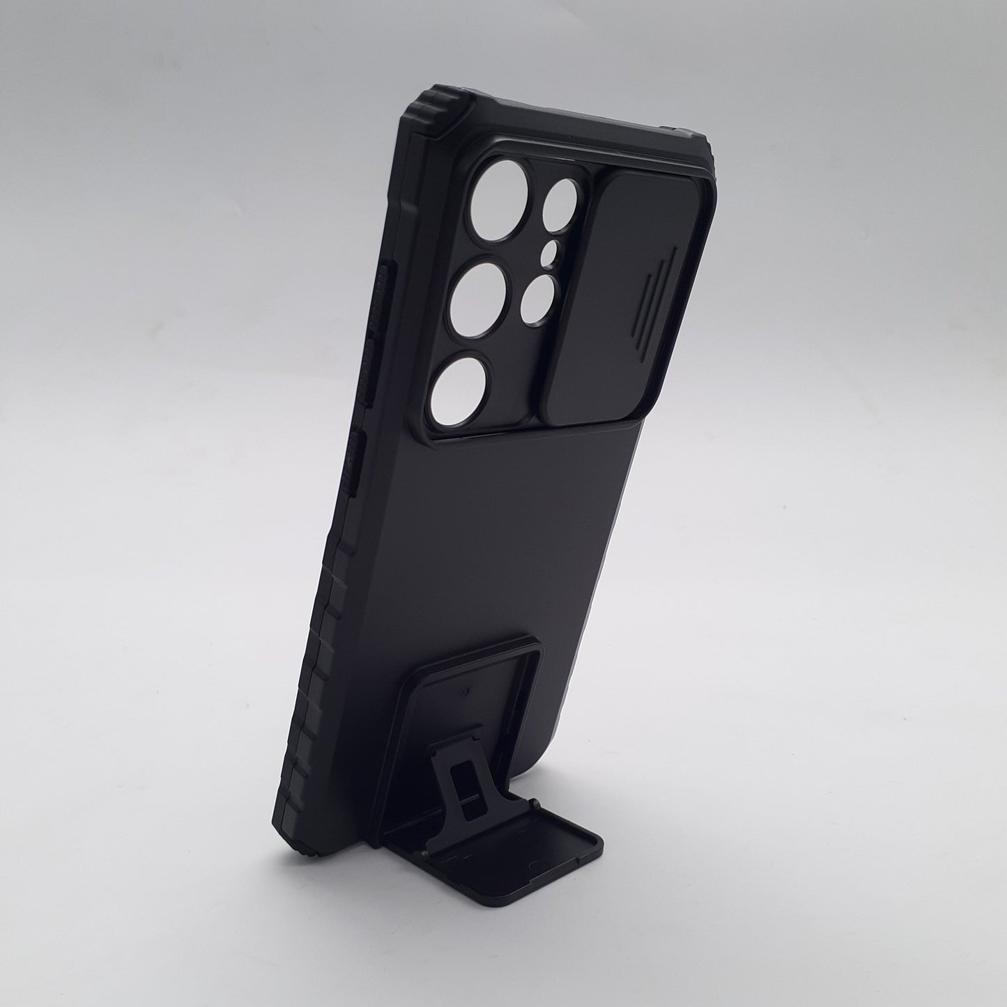 Samsung S25 Ultra Heavy-Duty Rugged Case with Slide Camera Cover Protection and Integrated Built-in Kickstand for Hands-Free Viewing