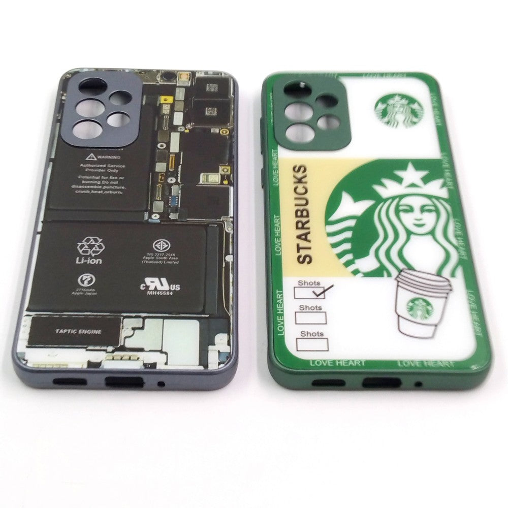 Samsung A33 5G pack of 2 Glass Back Covers Stabucks and Circuit Design