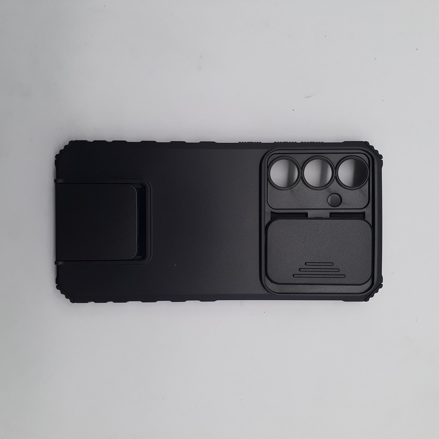 Samsung S24 FE Case, Heavy Duty Shockproof Cover with Sliding Camera Protection and Integrated Kickstand for Hands-Free Viewing