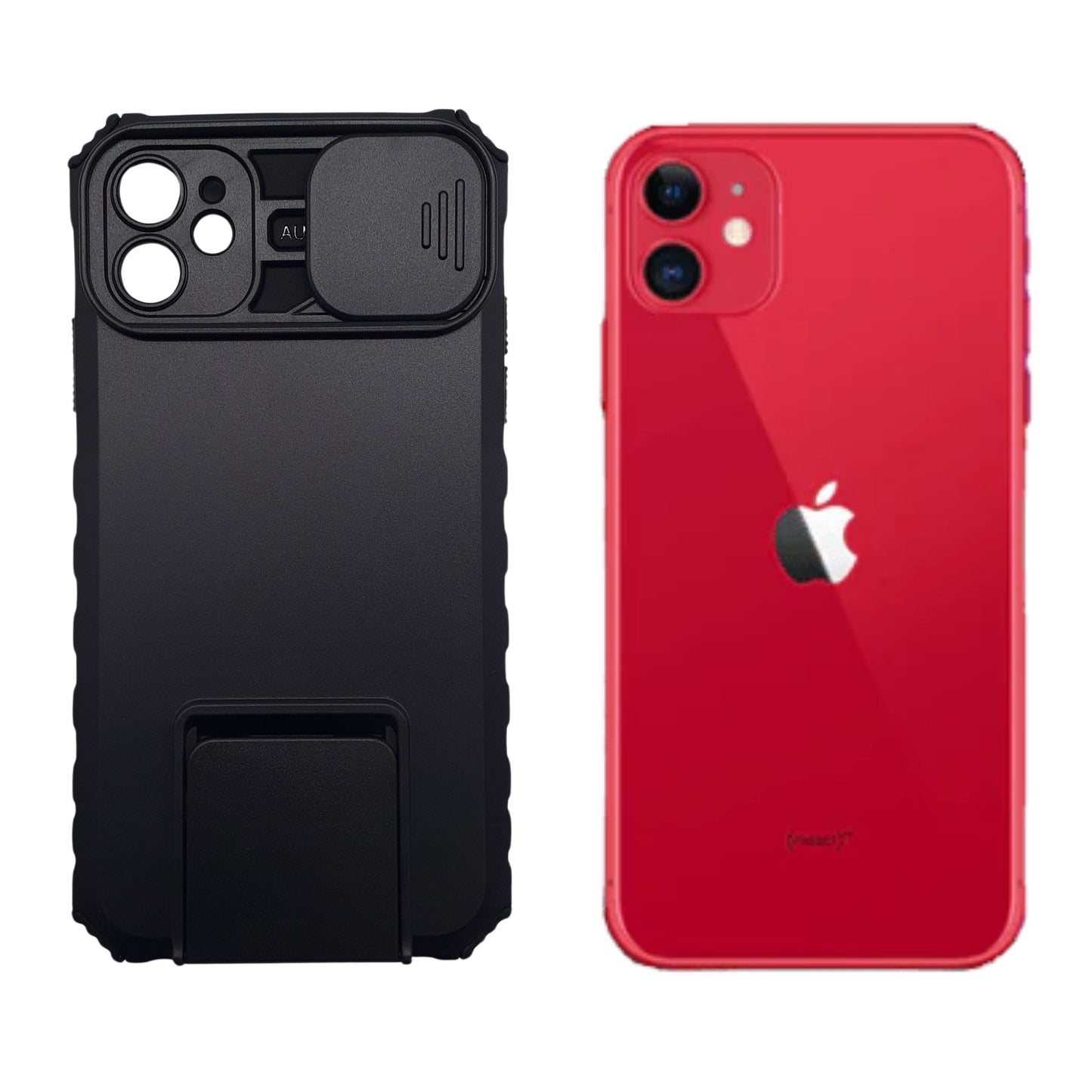 iPhone 11 Rugged Shockproof Heavy-Duty Case with Camera Slide Cover and Integrated Built-in Kickstand for Maximum Protection and Hands-Free Viewing