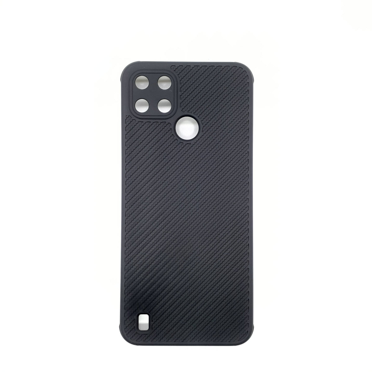 Realme C21Y Carbon Fiber texture Hard Rubber armour back cover shock-porof case