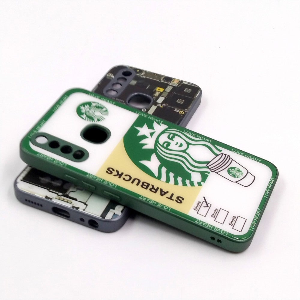 Vivo Y12 pack of 2 Glass Back Covers Stabucks and Circuit Design