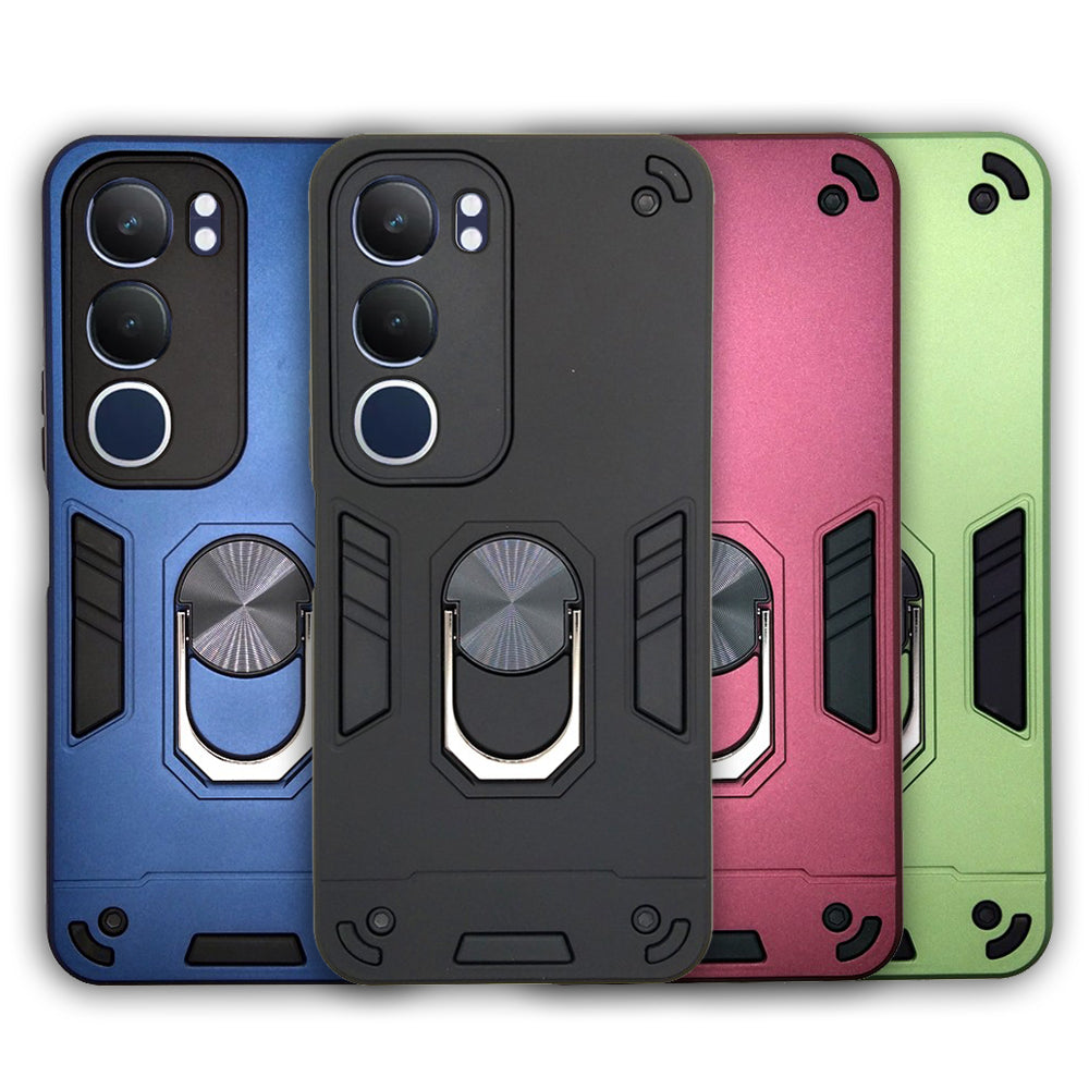 Vivo Y19s Hard PC Case with ring holder Shockproof Slim back Cover