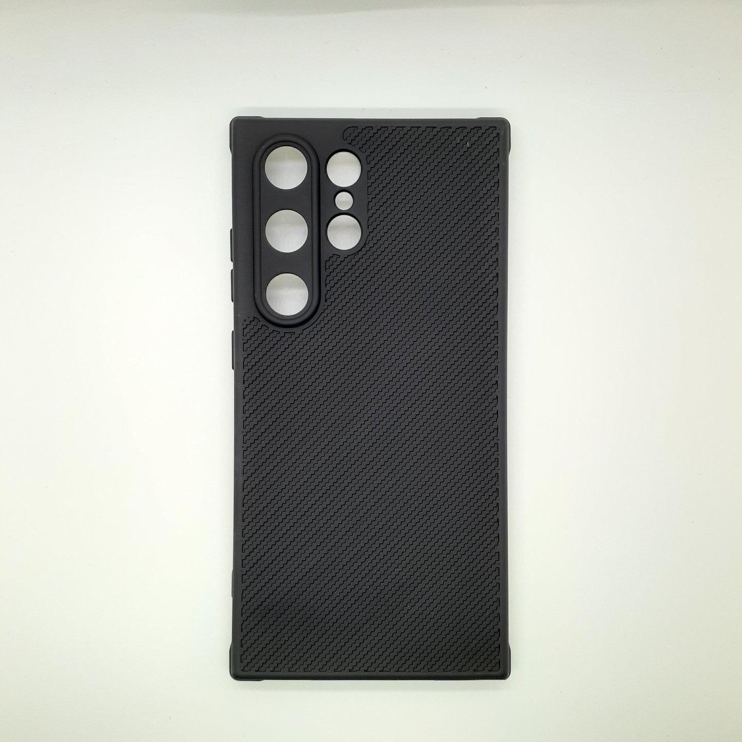 Samsung S24 Ultra Carbon Fiber texture Hard Rubber armour back cover shock-porof case