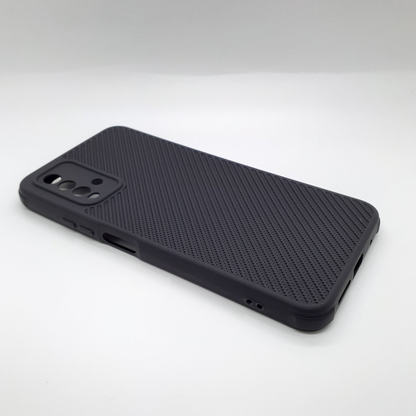 Redmi 9T Carbon Fiber texture Hard Rubber armour back cover shock-porof case