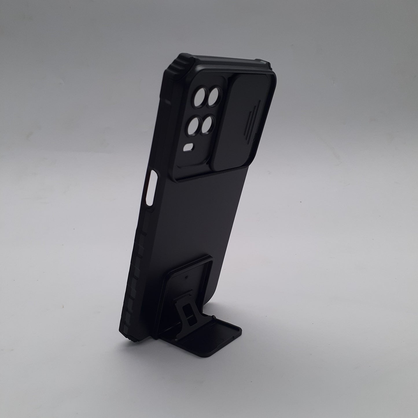 OPPO A54 Slide Camera Lens Protection Phone Case, Shockproof Armor Cover with Built-in Magnetic Ring Kickstand and Non-Slip Grip