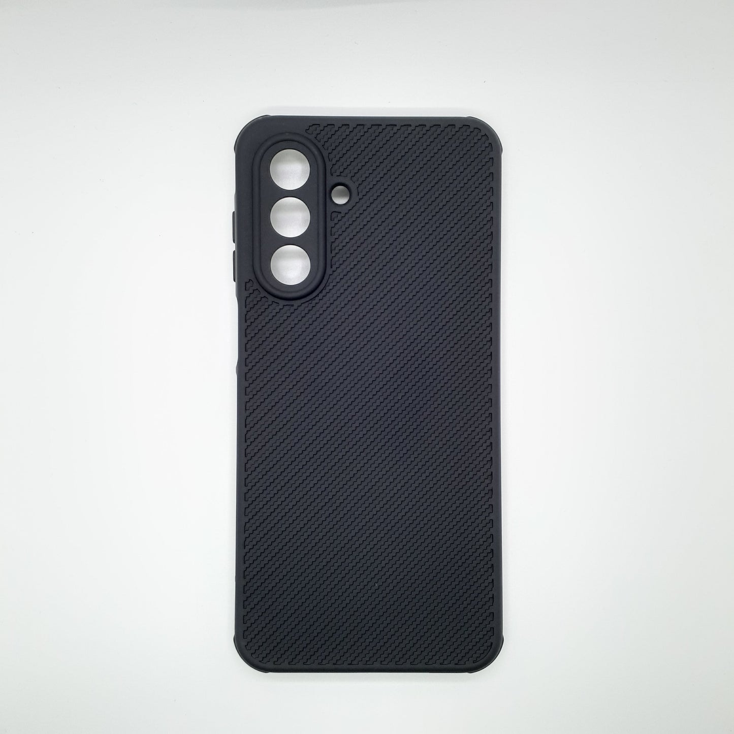 Samsung A17 Carbon Fiber texture Hard Rubber armour back cover shock-porof case