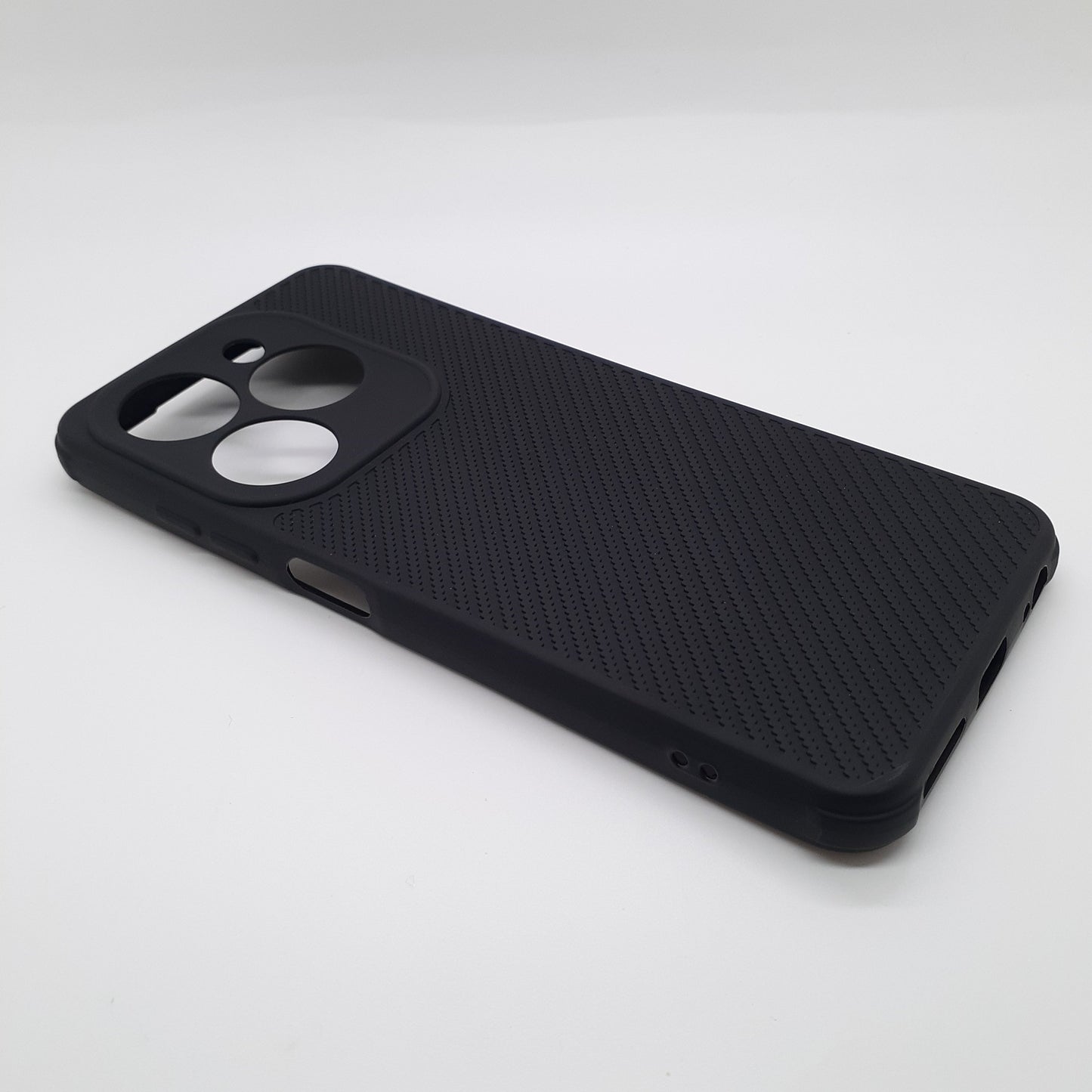 infinix Smart 8 Carbon Fiber texture Hard Rubber armour back cover shock-porof case