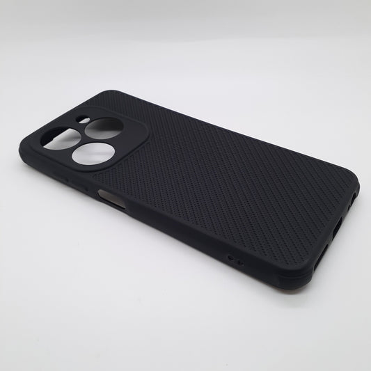 infinix Smart 8 Carbon Fiber texture Hard Rubber armour back cover shock-porof case